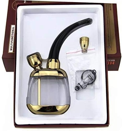 Mini Pipe Double Circulation Smoking Filter Hookah - Gold