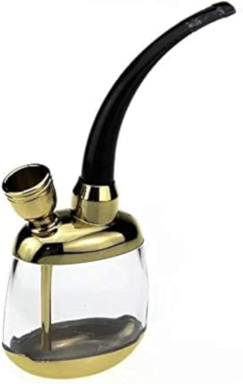 Mini Pipe Double Circulation Smoking Filter Hookah - Gold