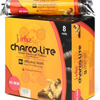 Charco lite Bakhoor Charcoal 80 Pieces 40 mm, Black