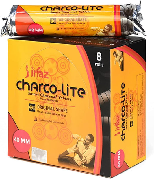 Charco lite Bakhoor Charcoal 80 Pieces 40 mm, Black